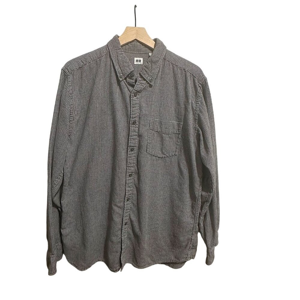 Uniqlo Men’s Flannel Plaid Button Down  Sleeve Shirt XL Cotton